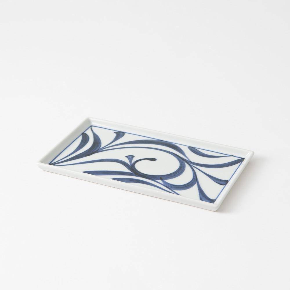 Baizan Kiln Arabesque Tobe Rectangle Plate - MUSUBI KILN - Quality Japanese Tableware and Gift