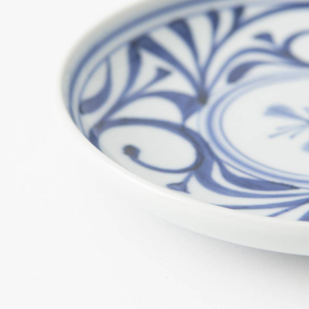 Baizan Kiln Arabesque Tobe Round Plate 7.1in - MUSUBI KILN - Quality Japanese Tableware and Gift