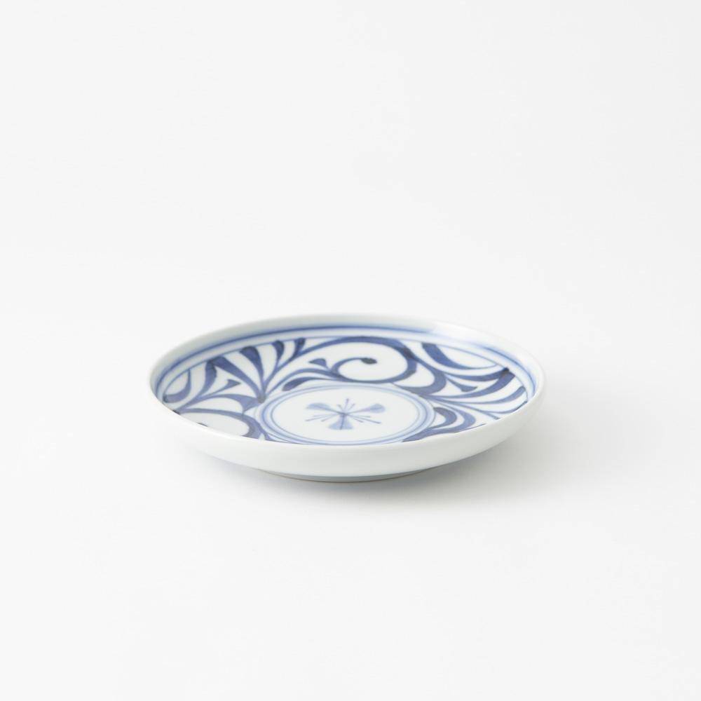 Baizan Kiln Arabesque Tobe Round Plate 7.1in - MUSUBI KILN - Quality Japanese Tableware and Gift