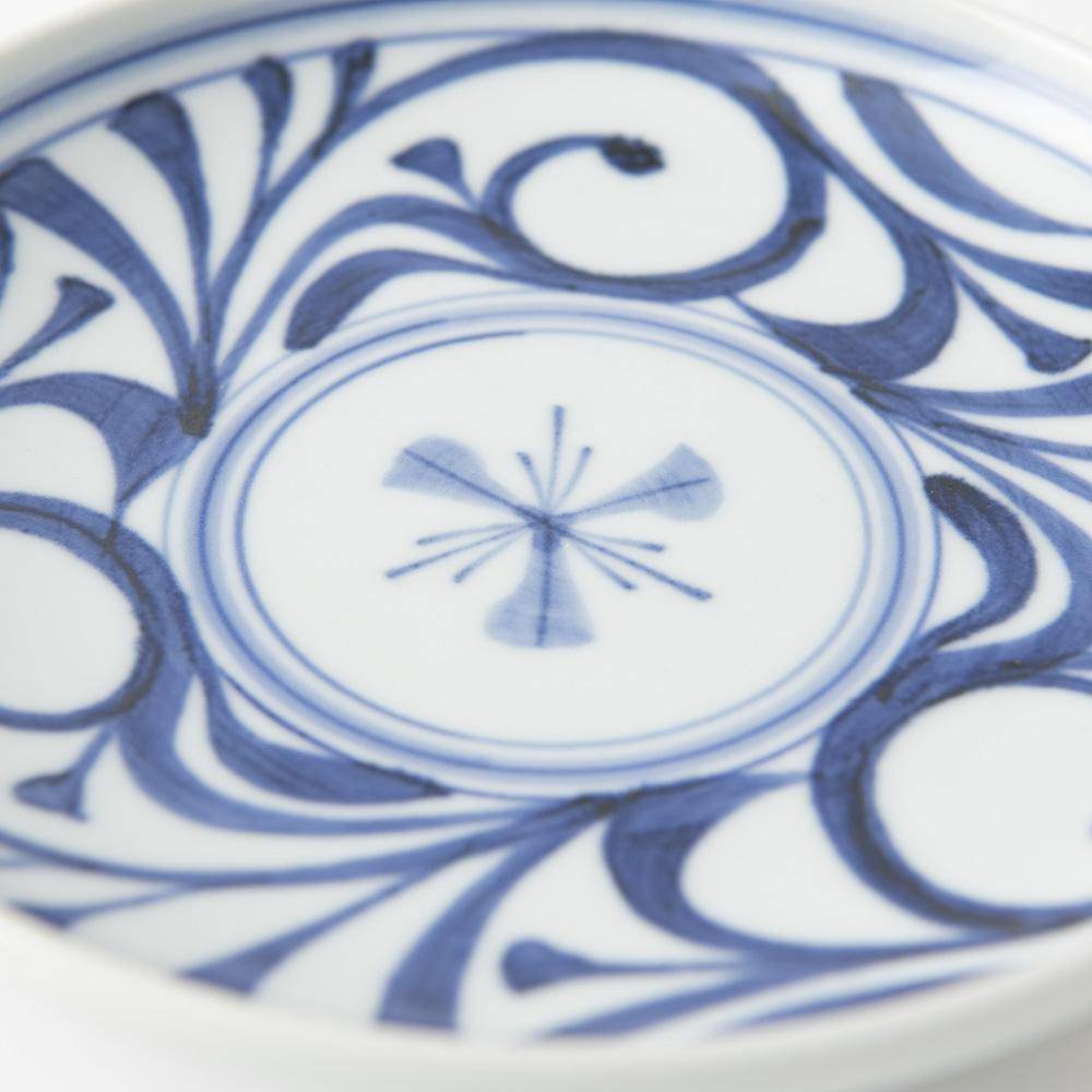 Baizan Kiln Arabesque Tobe Round Plate 7.1in - MUSUBI KILN - Quality Japanese Tableware and Gift