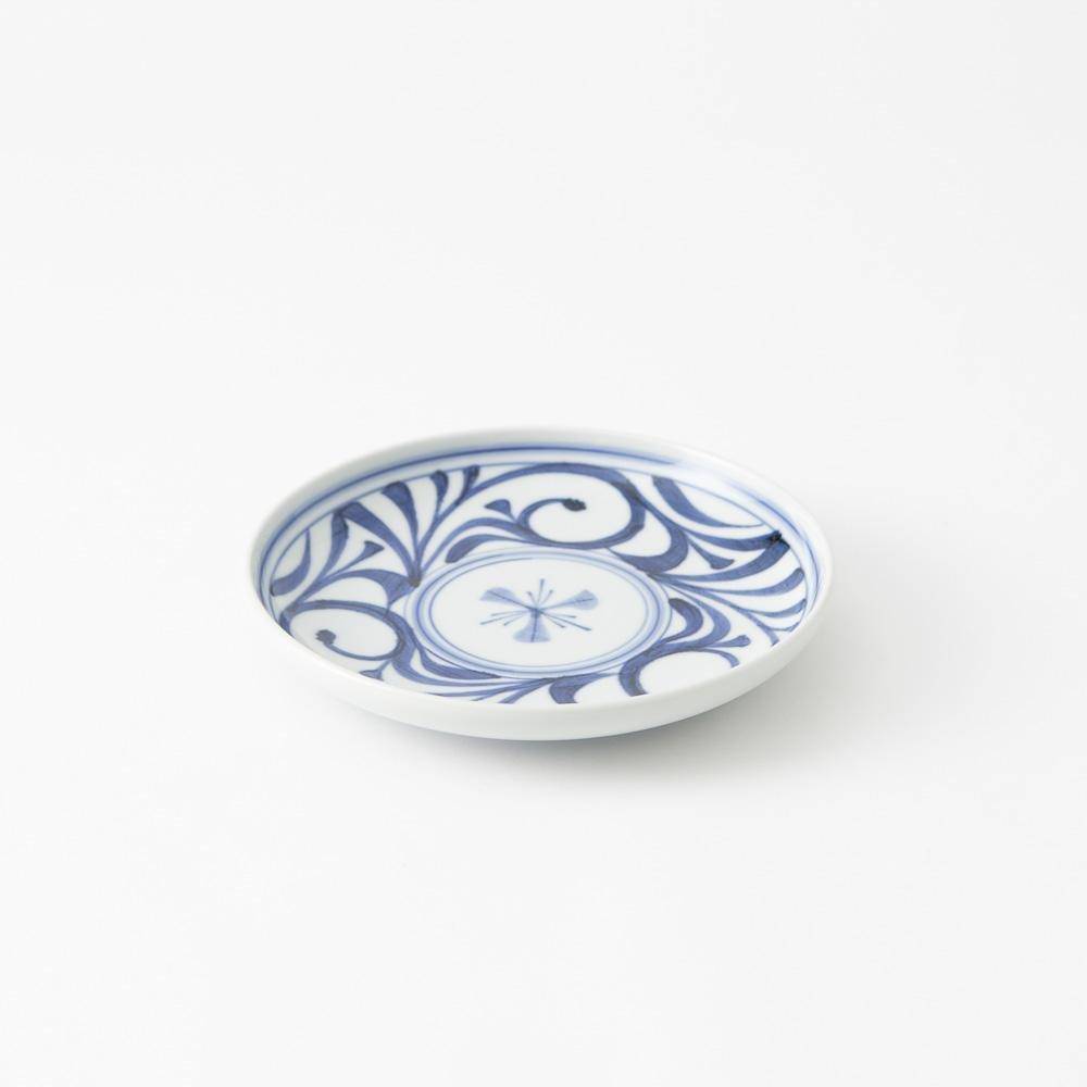 Baizan Kiln Arabesque Tobe Round Plate 7.1in - MUSUBI KILN - Quality Japanese Tableware and Gift