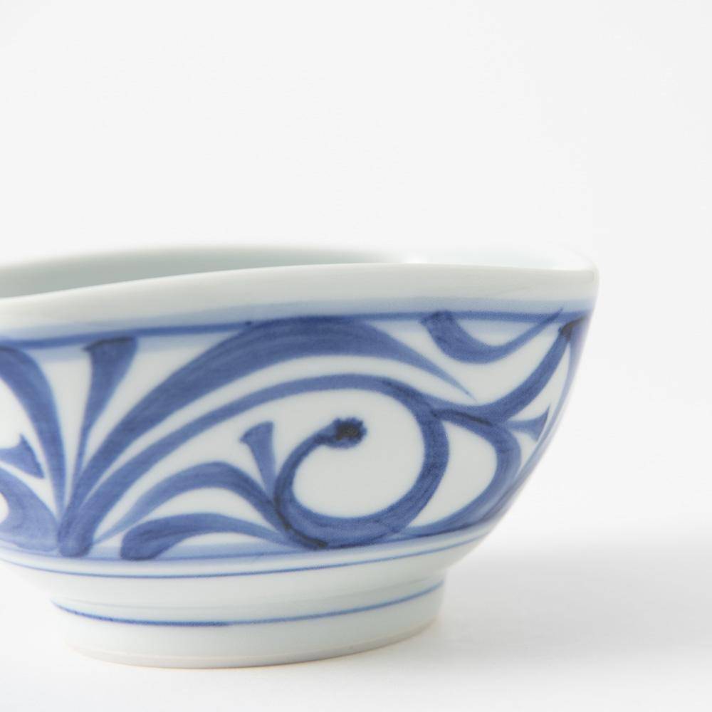 Baizan Kiln Arabesque Tobe Square Kobachi Bowl 4.33in - MUSUBI KILN - Quality Japanese Tableware and Gift