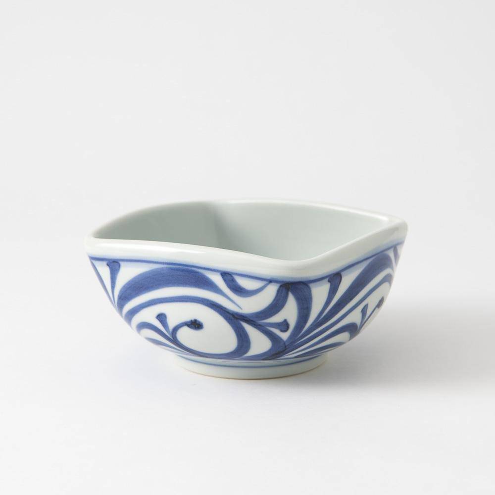 Baizan Kiln Arabesque Tobe Square Kobachi Bowl - MUSUBI KILN - Quality Japanese Tableware and Gift