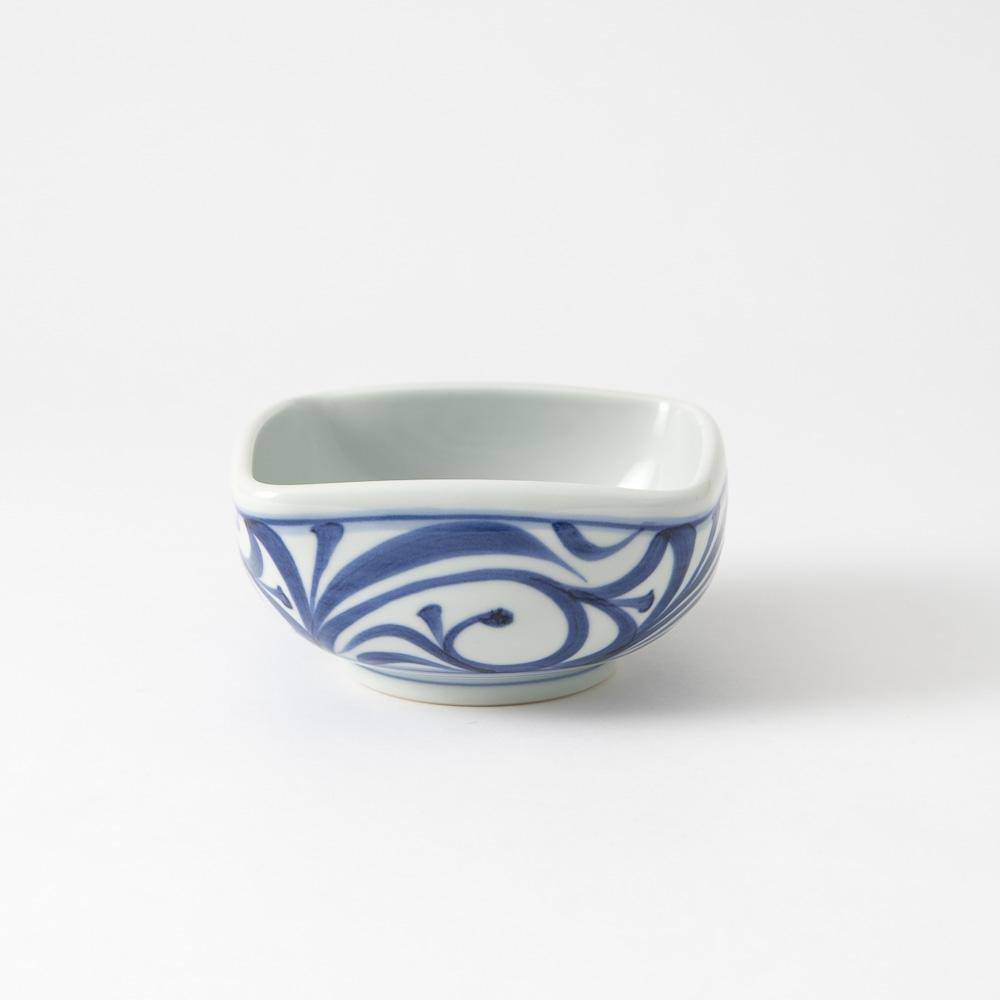 Baizan Kiln Arabesque Tobe Square Kobachi Bowl - MUSUBI KILN - Quality Japanese Tableware and Gift