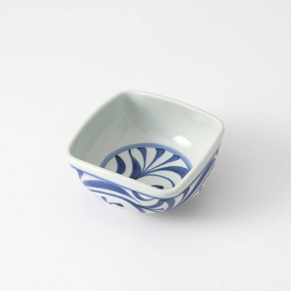 Baizan Kiln Arabesque Tobe Square Kobachi Bowl - MUSUBI KILN - Quality Japanese Tableware and Gift