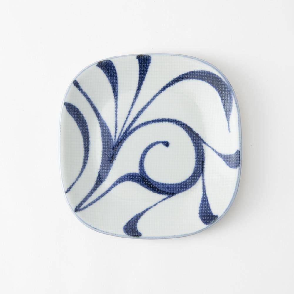 Baizan Kiln Arabesque Tobe Square Plate - MUSUBI KILN - Quality Japanese Tableware and Gift