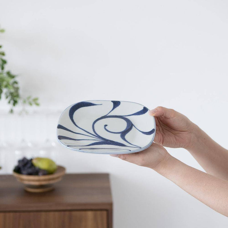 Baizan Kiln Arabesque Tobe Square Plate - MUSUBI KILN - Quality Japanese Tableware and Gift