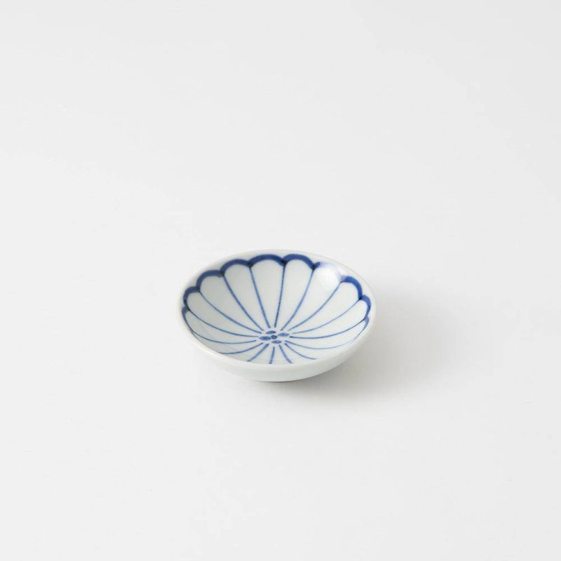 Baizan Kiln Chrysanthemum Tobe Sauce Plate - MUSUBI KILN - Quality Japanese Tableware and Gift