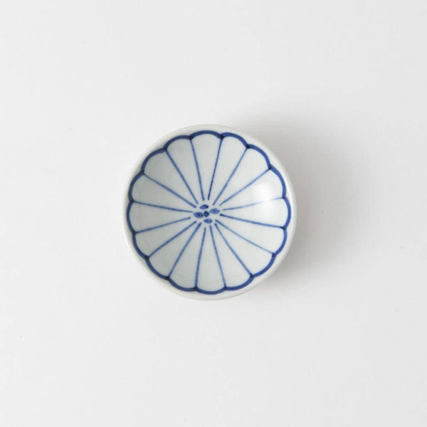 Baizan Kiln Chrysanthemum Tobe Sauce Plate - MUSUBI KILN - Quality Japanese Tableware and Gift