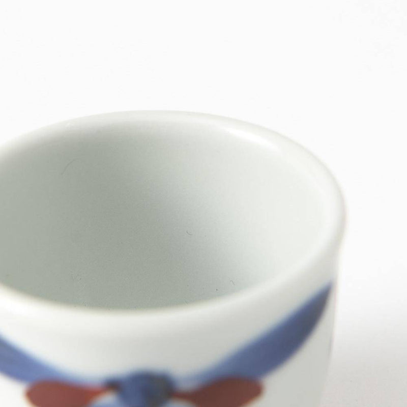 Baizan Kiln GOSU Red Chrysanthemum Ochoko Sake Cup - MUSUBI KILN - Quality Japanese Tableware and Gift