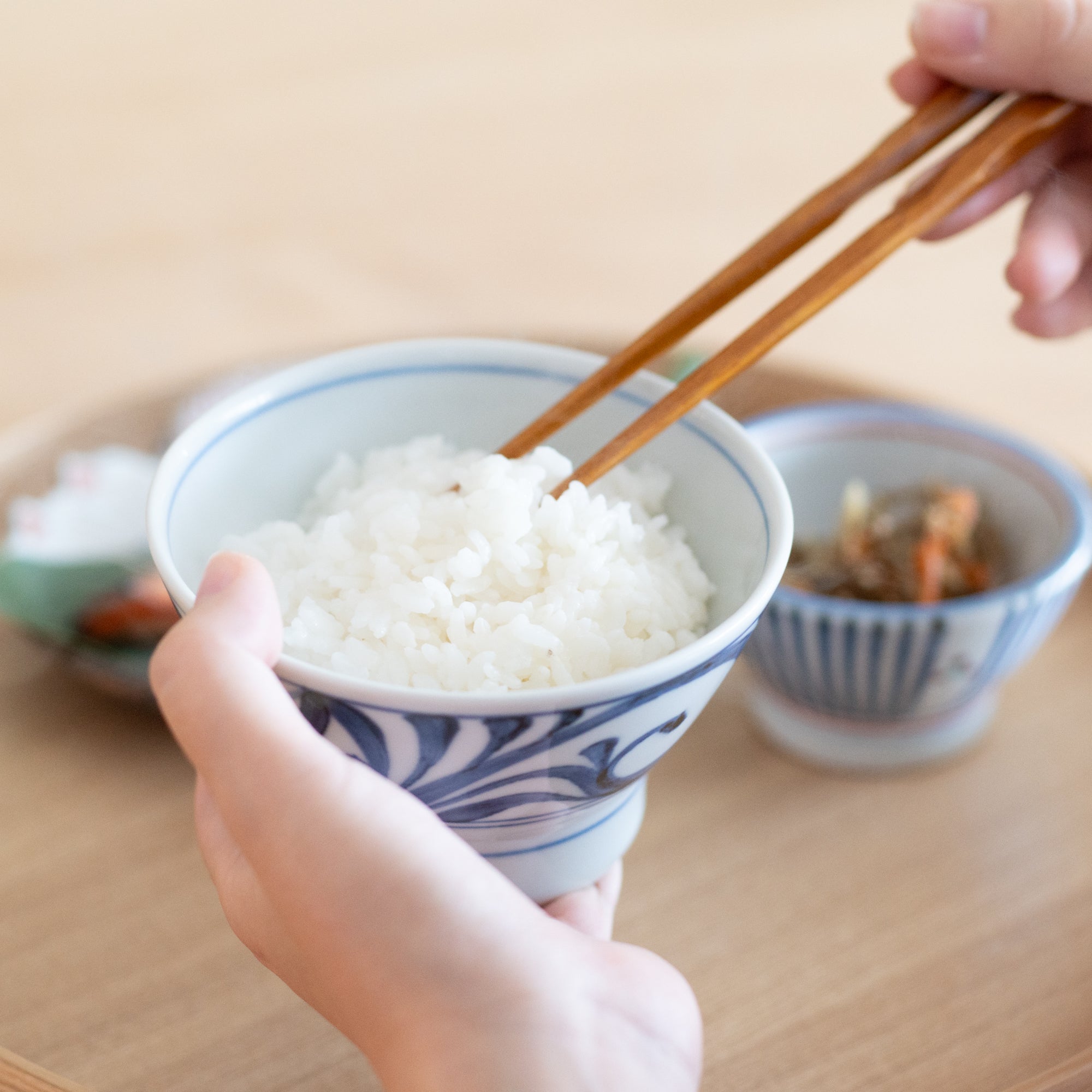 Baizan Kiln Kurawanka Arabesque Small Japanese Rice Bowl - MUSUBI KILN - Quality Japanese Tableware and Gift