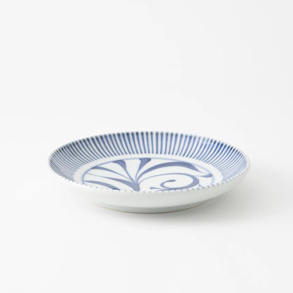 Baizan Kiln TOKUSA Arabesque Tobe Round Plate - MUSUBI KILN - Quality Japanese Tableware and Gift