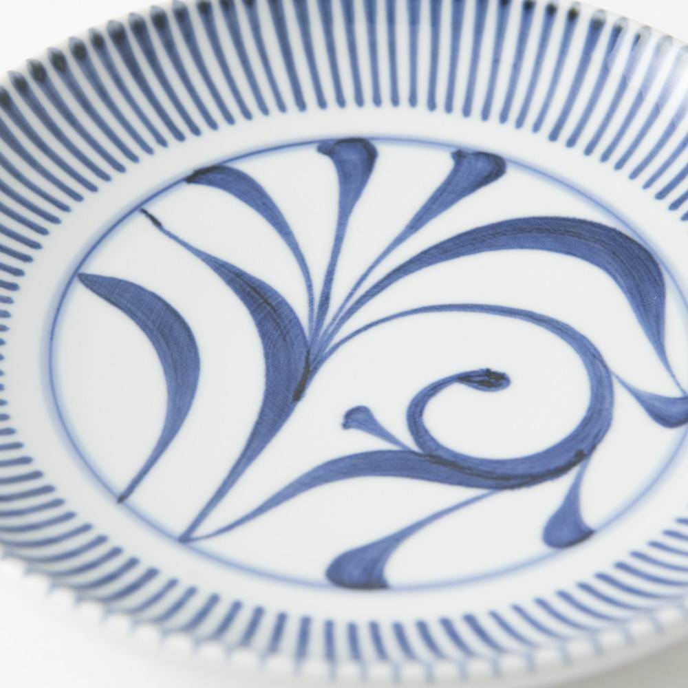 Baizan Kiln TOKUSA Arabesque Tobe Round Plate - MUSUBI KILN - Quality Japanese Tableware and Gift