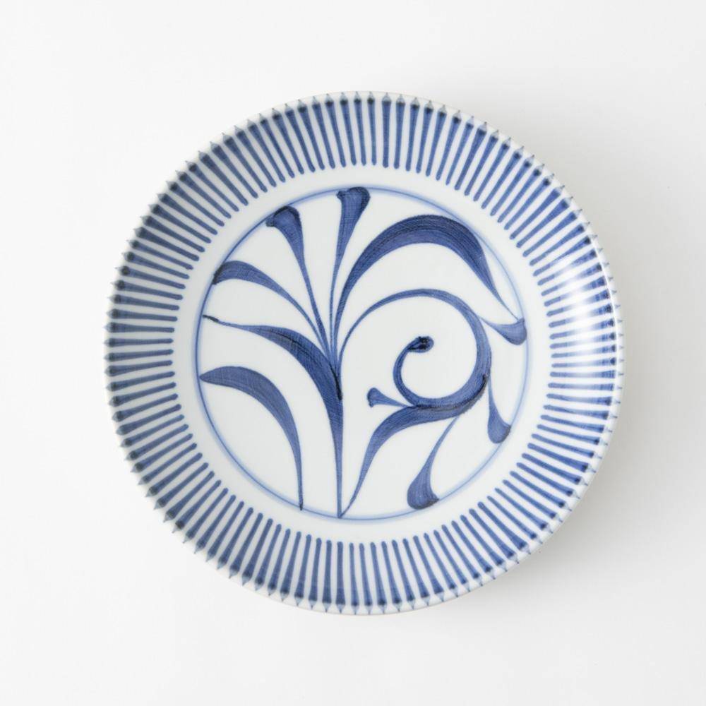 Baizan Kiln TOKUSA Arabesque Tobe Round Plate - MUSUBI KILN - Quality Japanese Tableware and Gift