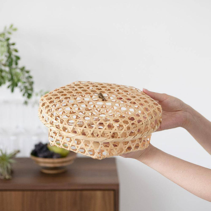 Bamboo Basket with lid 9.4in - MUSUBI KILN - Quality Japanese Tableware and Gift