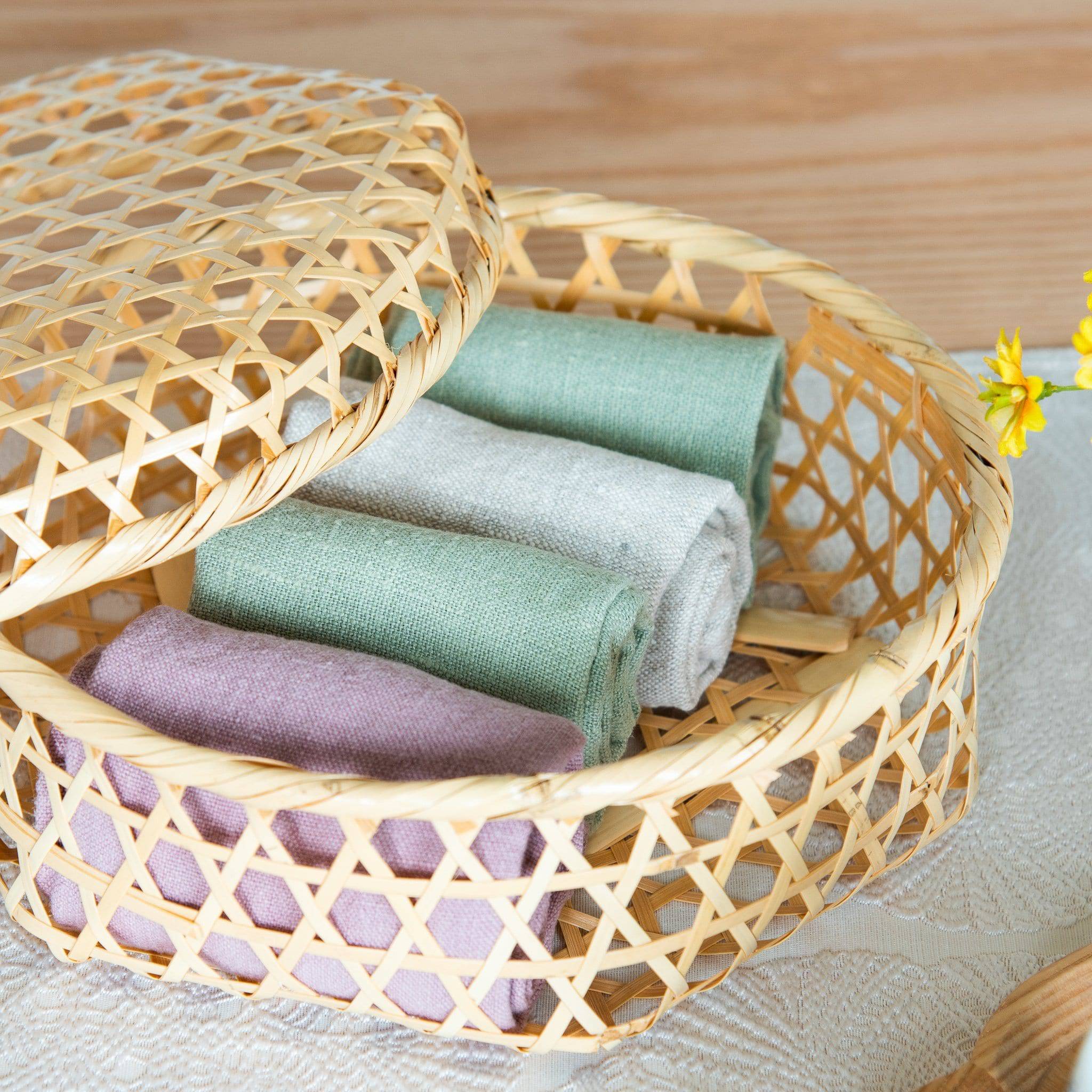 Bamboo Basket with lid 9.4in - MUSUBI KILN - Quality Japanese Tableware and Gift