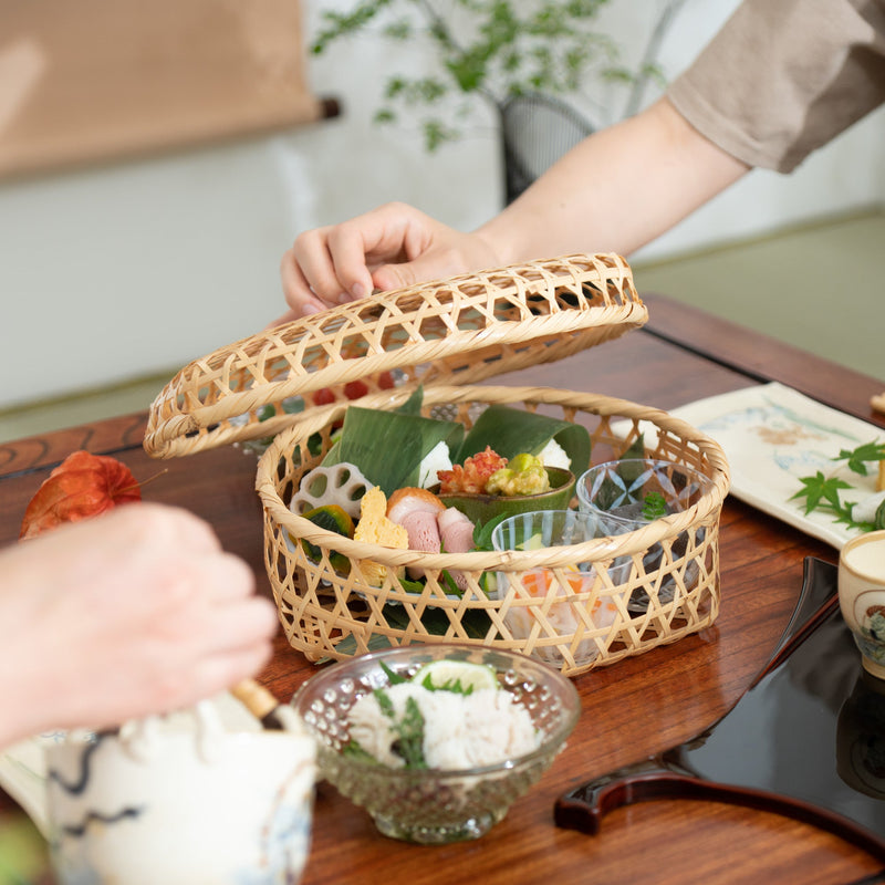 Bamboo Basket with lid 9.4in - MUSUBI KILN - Quality Japanese Tableware and Gift