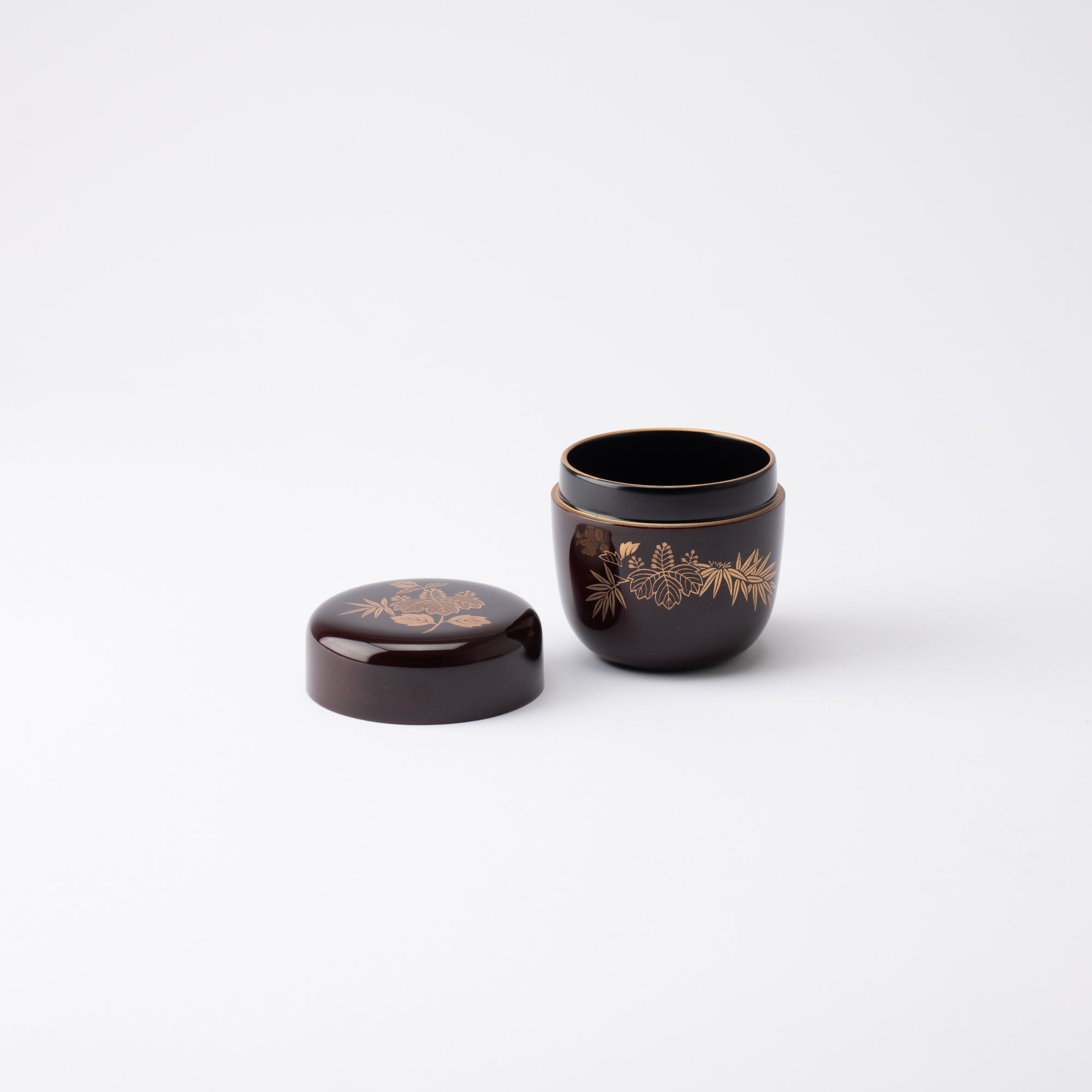 Bamboo Grass and Paulownia Yamanaka Lacquerware Natsume Matcha Container - MUSUBI KILN - Quality Japanese Tableware and Gift