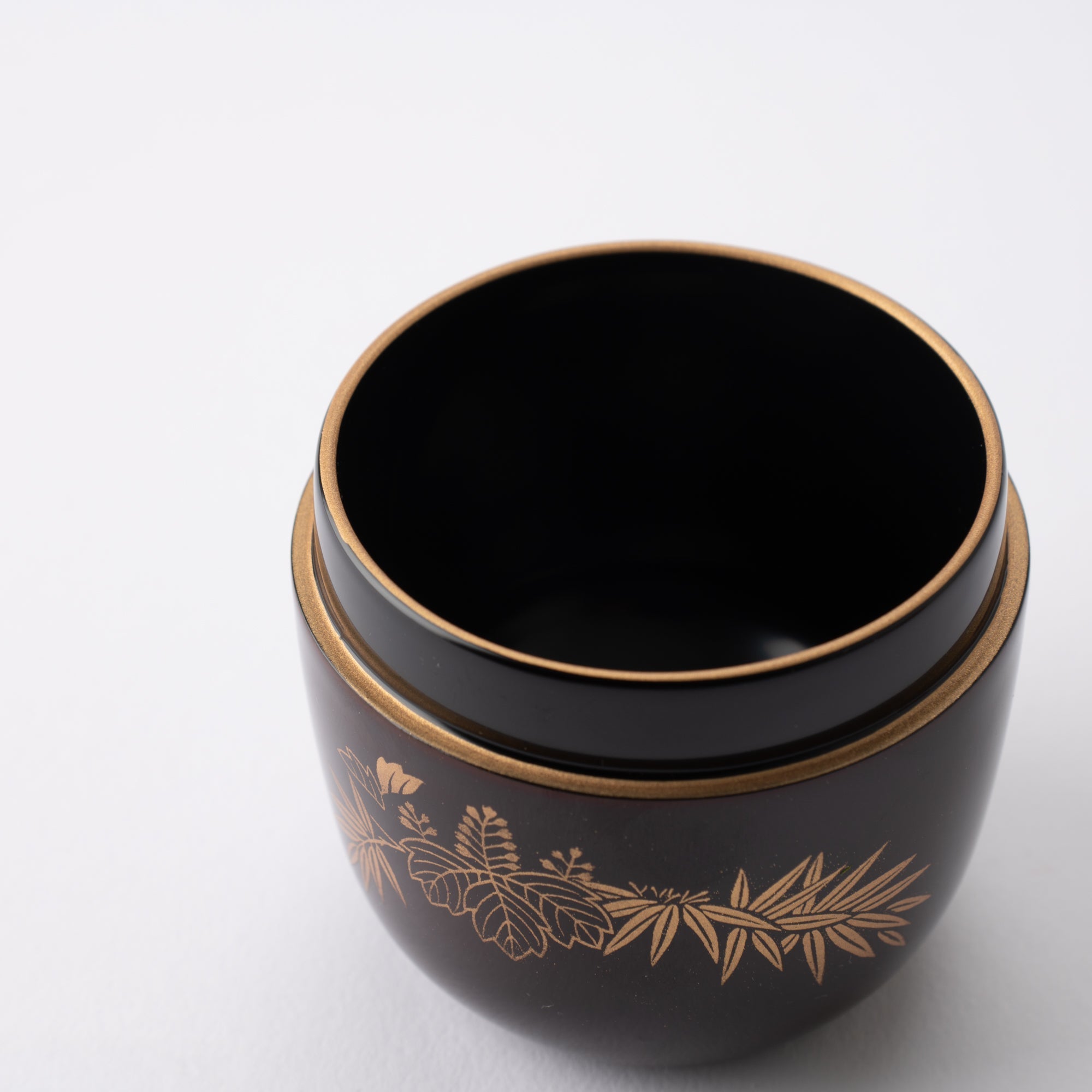 Bamboo Grass and Paulownia Yamanaka Lacquerware Natsume Matcha Container - MUSUBI KILN - Quality Japanese Tableware and Gift