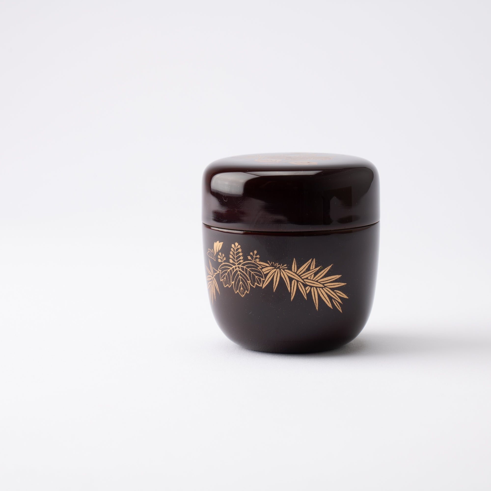 Bamboo Grass and Paulownia Yamanaka Lacquerware Natsume Matcha Container - MUSUBI KILN - Quality Japanese Tableware and Gift