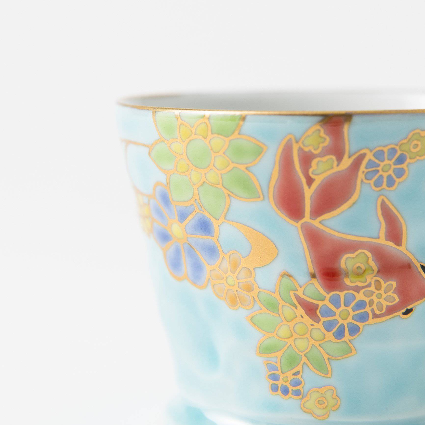 Bizan Kiln Goldfish Kutani Teacup - MUSUBI KILN - Quality Japanese Tableware and Gift