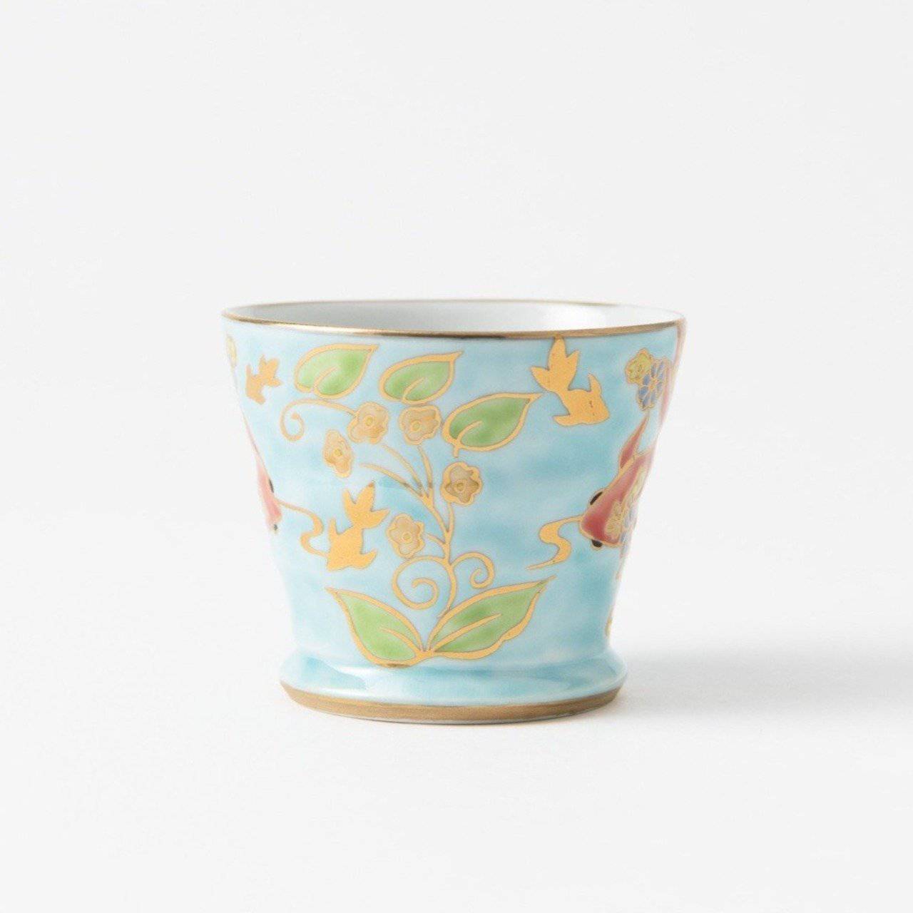 Bizan Kiln Goldfish Kutani Teacup - MUSUBI KILN - Quality Japanese Tableware and Gift