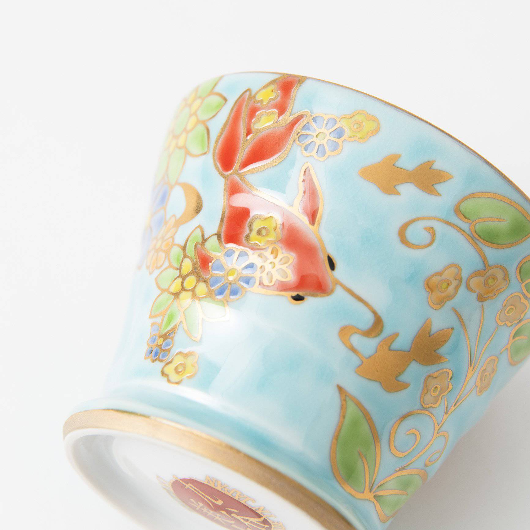 Bizan Kiln Goldfish Kutani Teacup - MUSUBI KILN - Quality Japanese Tableware and Gift