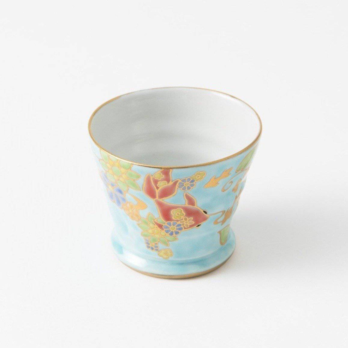 Bizan Kiln Goldfish Kutani Teacup - MUSUBI KILN - Quality Japanese Tableware and Gift