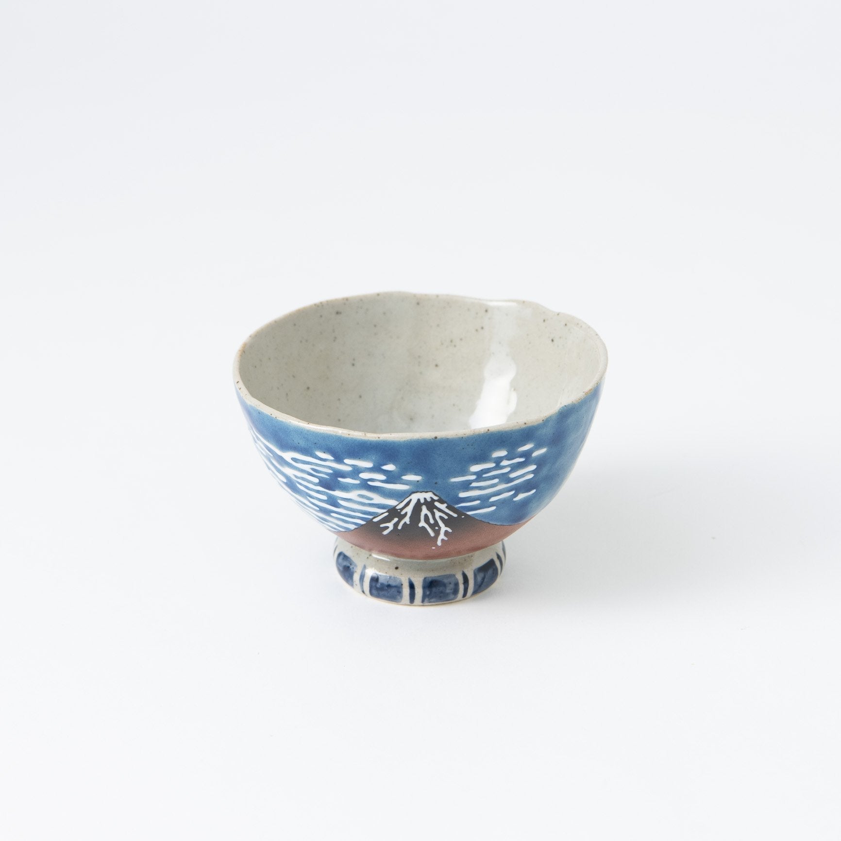 Bizan Kiln Hokusai Fuji Kutani Japanese Rice Bowl - MUSUBI KILN - Quality Japanese Tableware and Gift