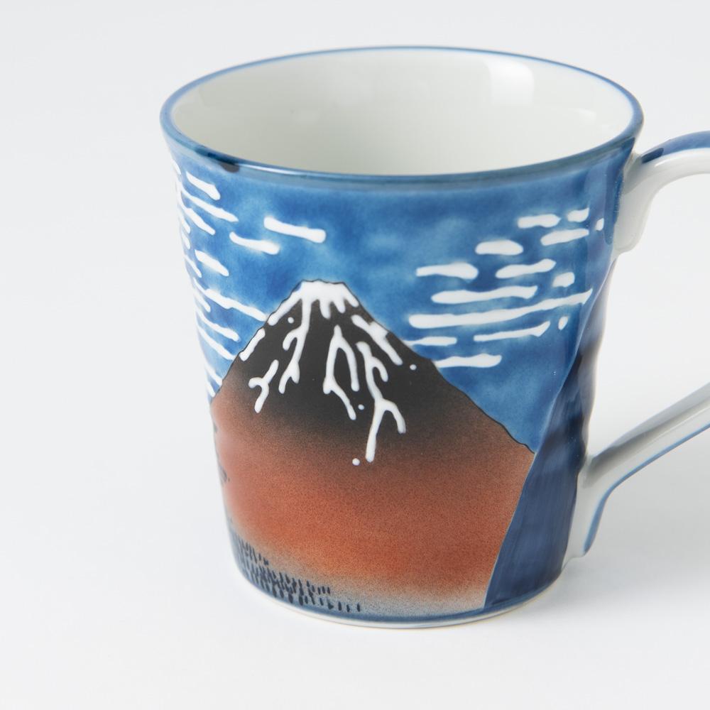 Bizan Kiln Hokusai Fuji Kutani Mug - MUSUBI KILN - Quality Japanese Tableware and Gift