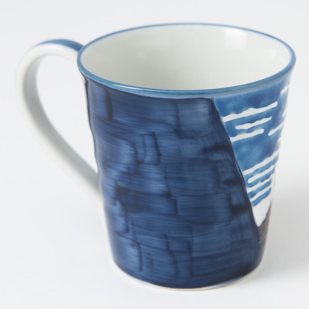 Bizan Kiln Hokusai Fuji Kutani Mug - MUSUBI KILN - Quality Japanese Tableware and Gift