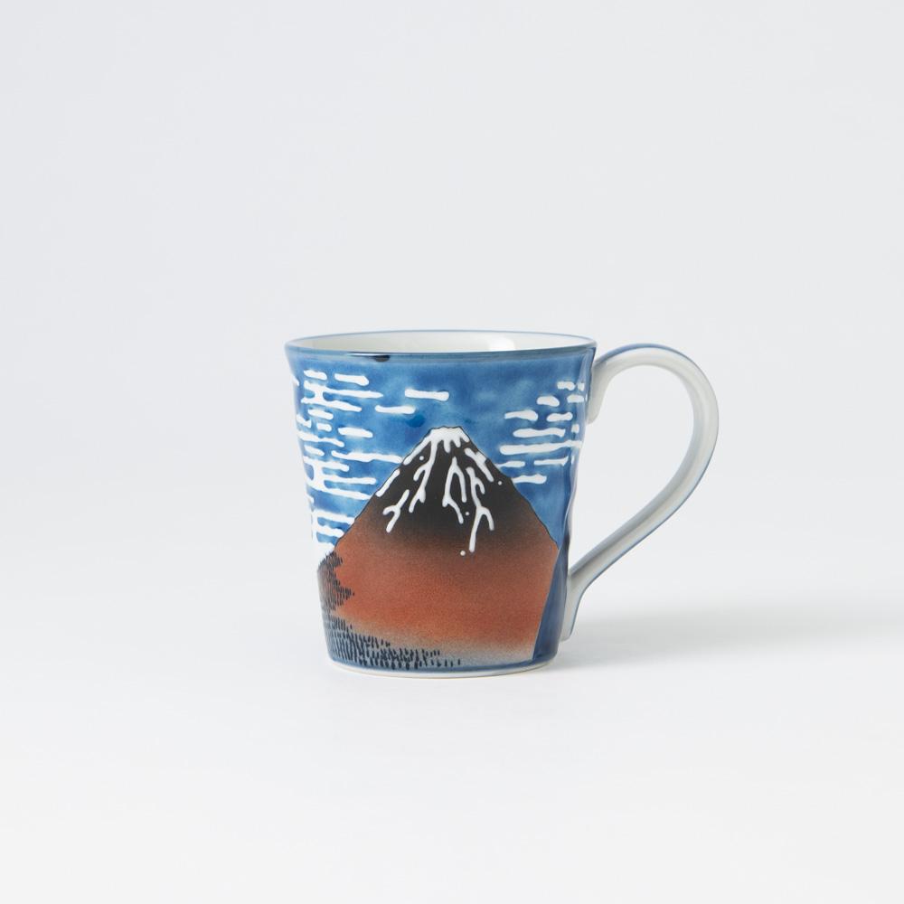 Bizan Kiln Hokusai Fuji Kutani Mug - MUSUBI KILN - Quality Japanese Tableware and Gift