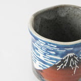 Bizan Kiln Hokusai Fuji Kutani Yunomi Japanese Teacup - MUSUBI KILN - Quality Japanese Tableware and Gift