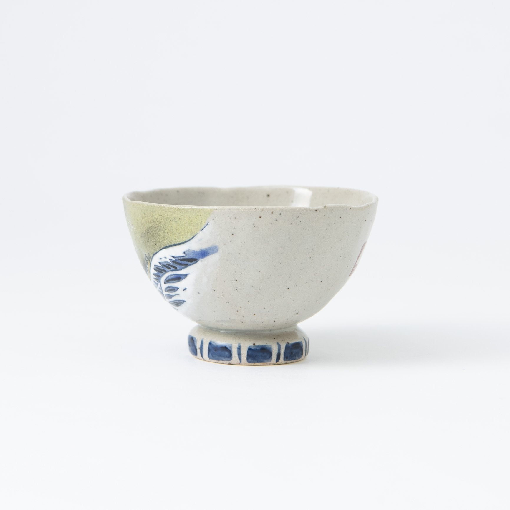 Bizan Kiln Hokusai Wave Kutani Japanese Rice Bowl - MUSUBI KILN - Quality Japanese Tableware and Gift