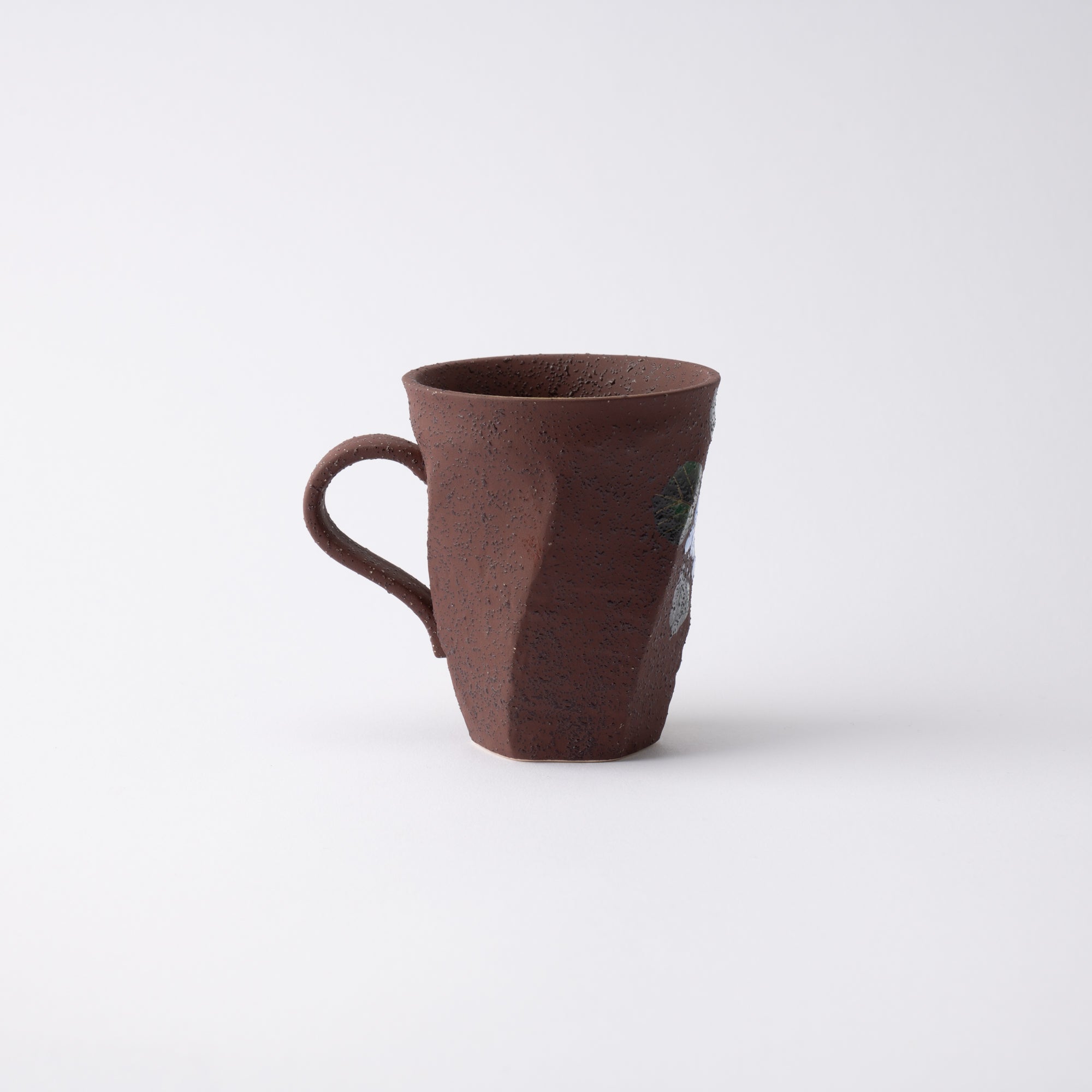 Bizan Kiln Hydrangea Rough - Hewn Kutani Mug - MUSUBI KILN - Quality Japanese Tableware and Gift