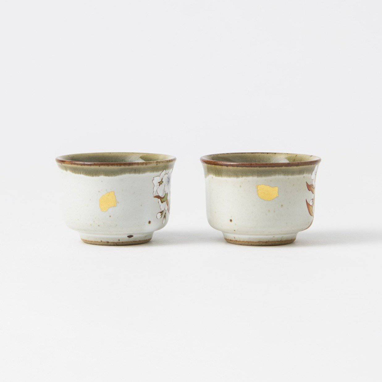 Bizan Kiln Sakura and Bird Kutani Sake Set - MUSUBI KILN - Quality Japanese Tableware and Gift