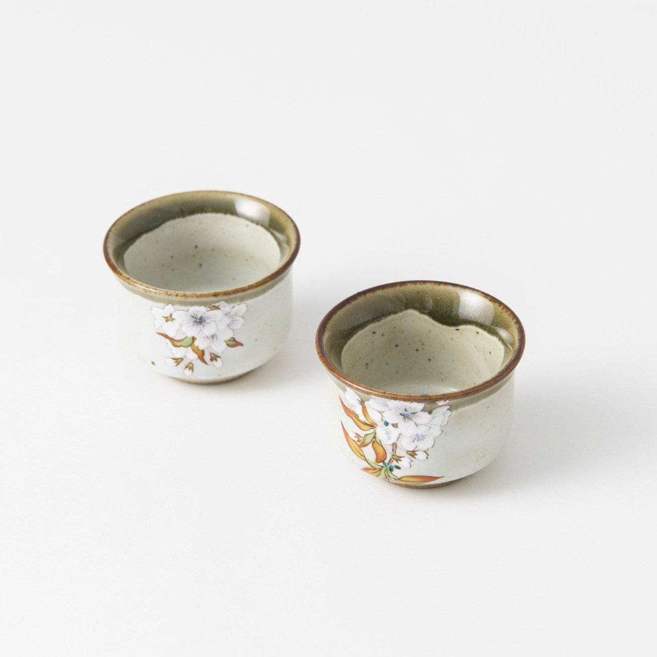 Bizan Kiln Sakura and Bird Kutani Sake Set - MUSUBI KILN - Quality Japanese Tableware and Gift