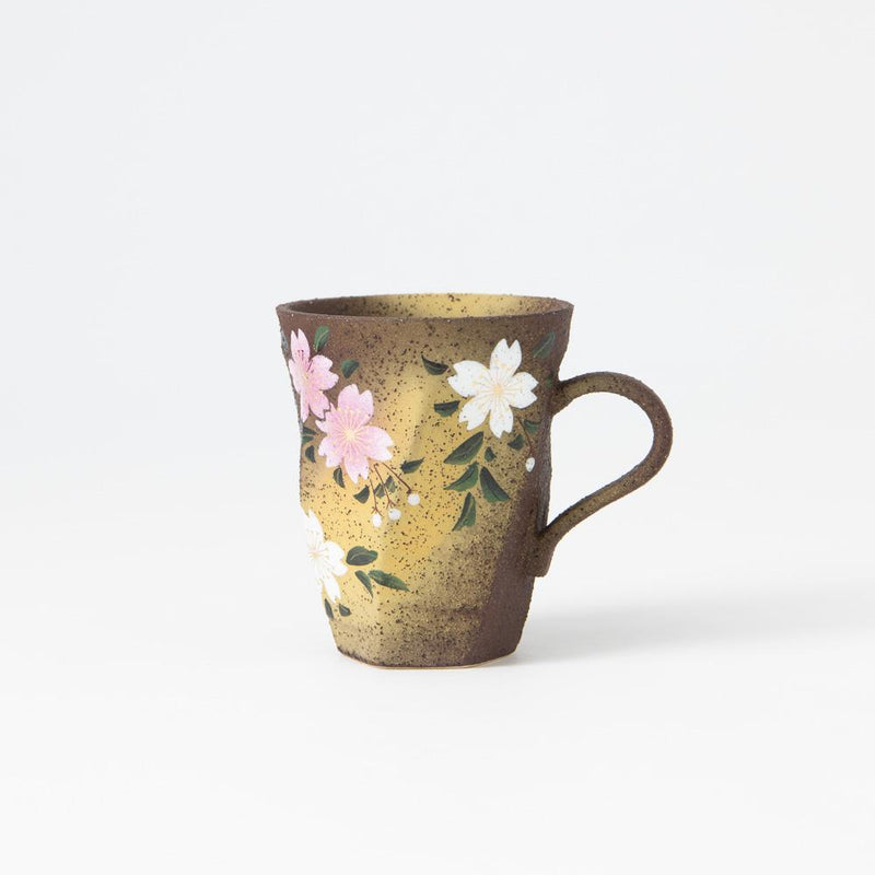 Bizan Kiln Sakura Rough - Hewn Kutani Mug - MUSUBI KILN - Quality Japanese Tableware and Gift