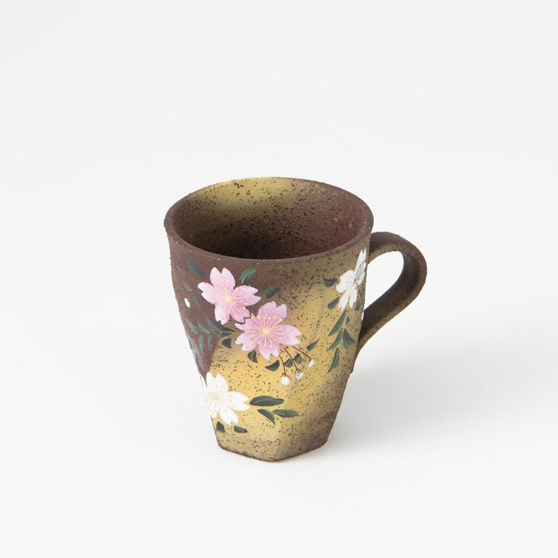 Bizan Kiln Sakura Rough - Hewn Kutani Mug - MUSUBI KILN - Quality Japanese Tableware and Gift