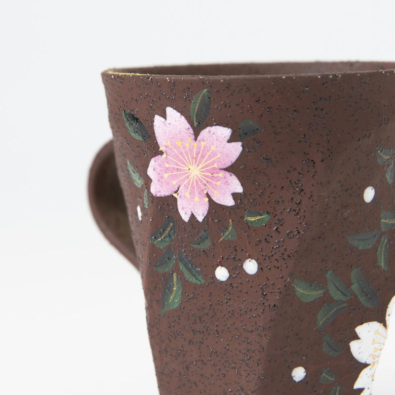 Bizan Kiln Sakura Rough - Hewn Kutani Mug - MUSUBI KILN - Quality Japanese Tableware and Gift