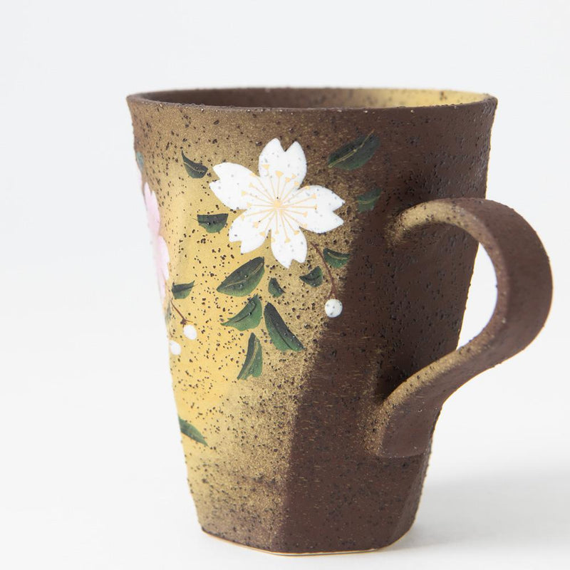 Bizan Kiln Sakura Rough - Hewn Kutani Mug - MUSUBI KILN - Quality Japanese Tableware and Gift