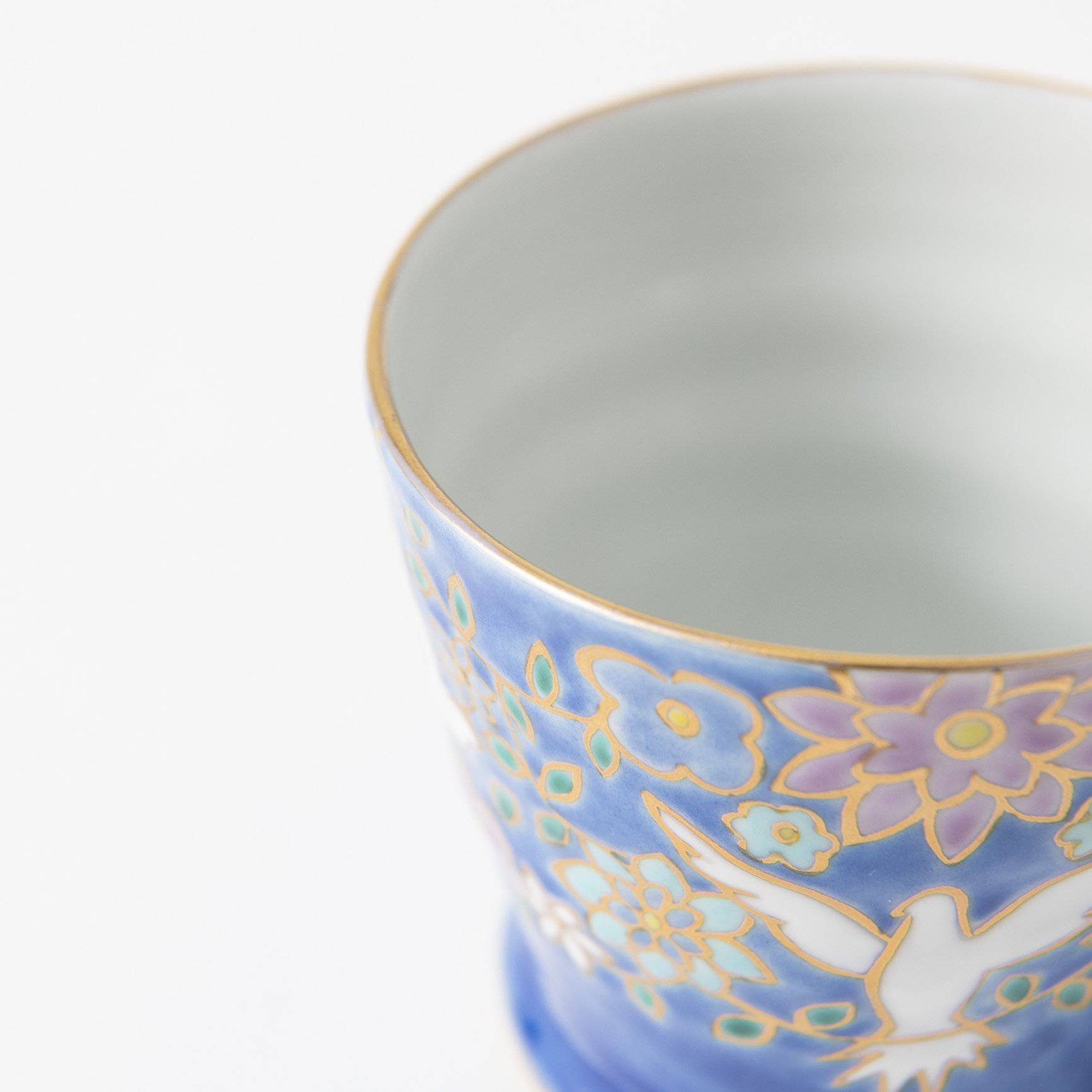 Bizan Kiln White Pigeon Kutani Teacup - MUSUBI KILN - Quality Japanese Tableware and Gift