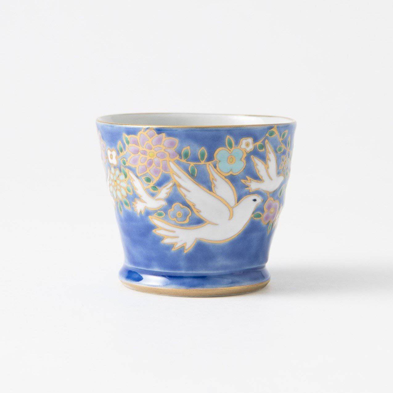 Bizan Kiln White Pigeon Kutani Teacup - MUSUBI KILN - Quality Japanese Tableware and Gift