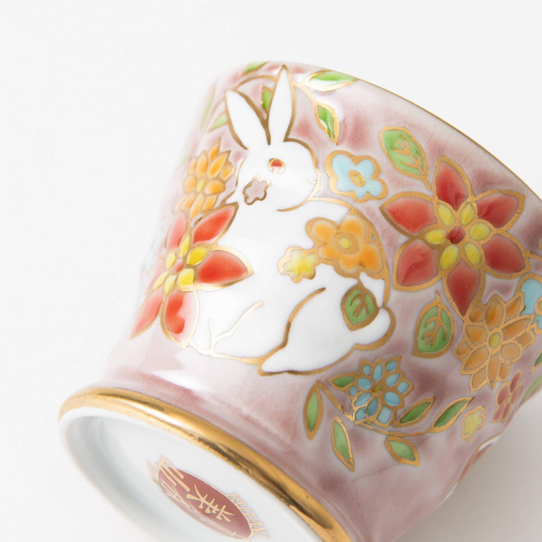 Bizan Kiln White Rabbit Kutani Teacup - MUSUBI KILN - Quality Japanese Tableware and Gift