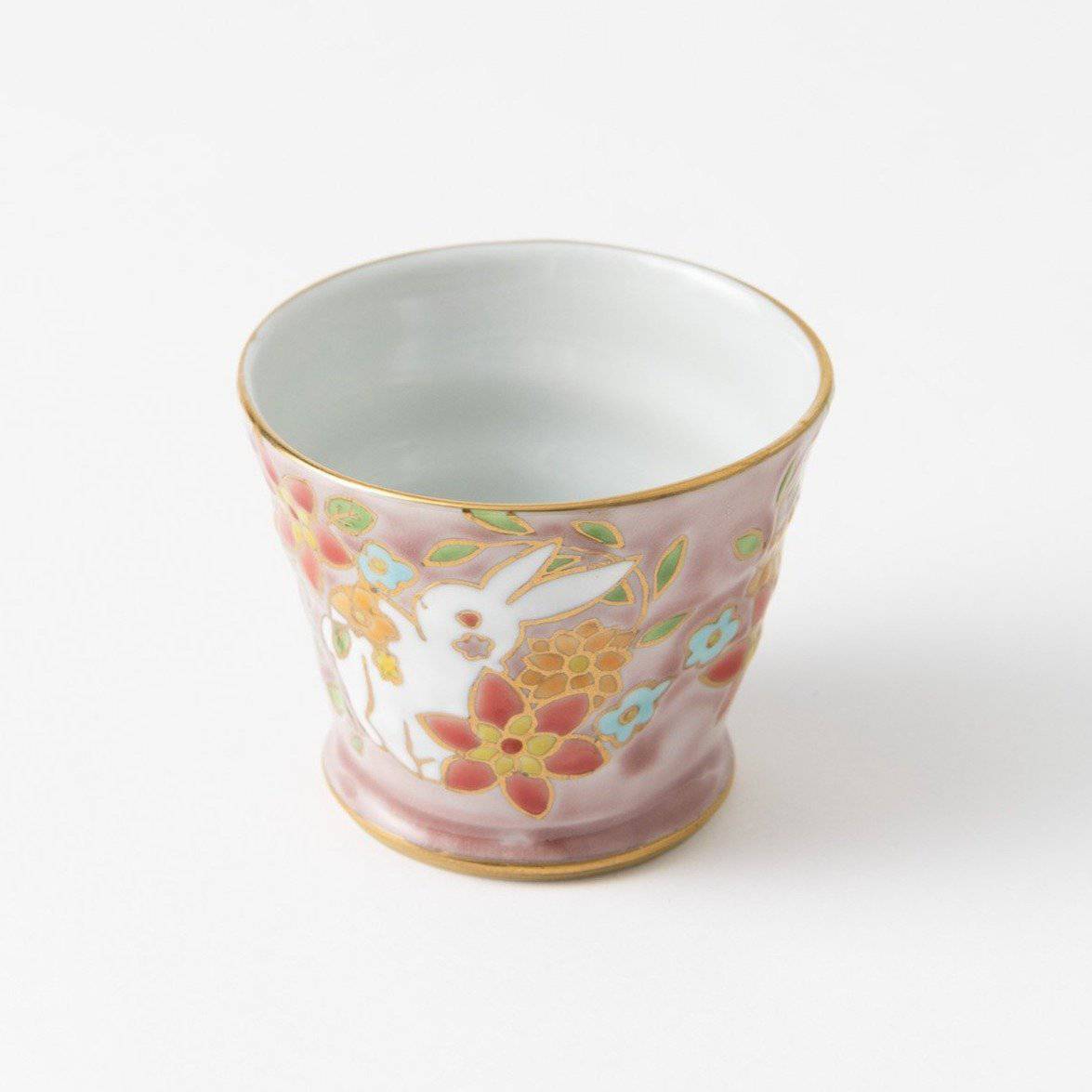 Bizan Kiln White Rabbit Kutani Teacup - MUSUBI KILN - Quality Japanese Tableware and Gift