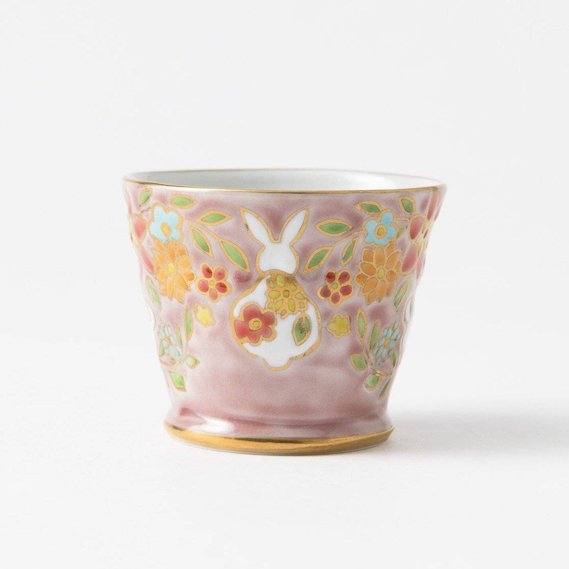 Bizan Kiln White Rabbit Kutani Teacup - MUSUBI KILN - Quality Japanese Tableware and Gift