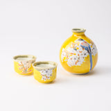 Bizan Kiln Yoshidaya Sakura and Bird Kutani Sake Set - MUSUBI KILN - Quality Japanese Tableware and Gift