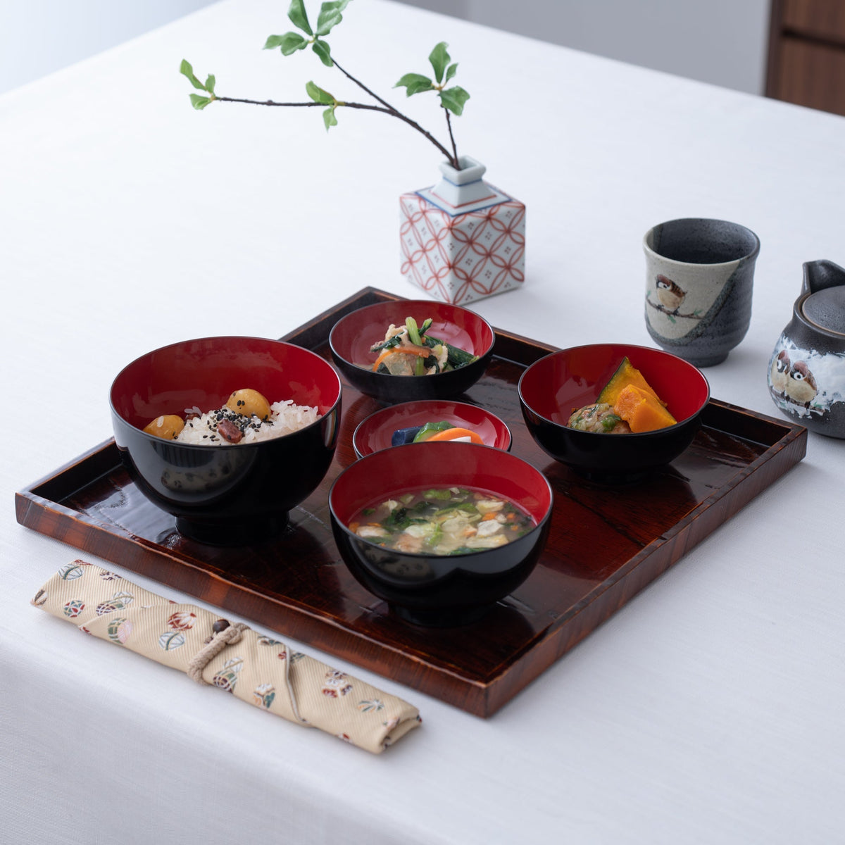Red Oryoki Bowl Set