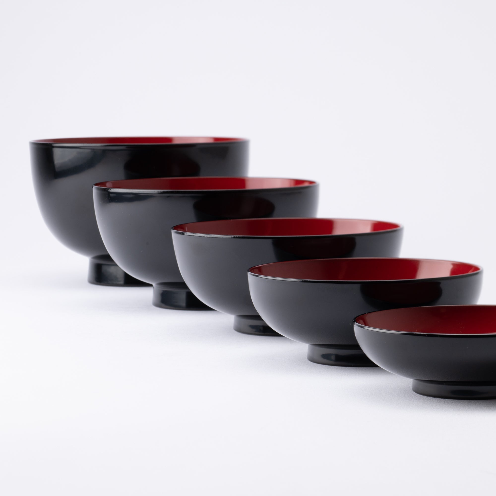 Black and Red Lacquer Yamanaka Lacquerware Oryoki Bowl Set - MUSUBI KILN - Quality Japanese Tableware and Gift