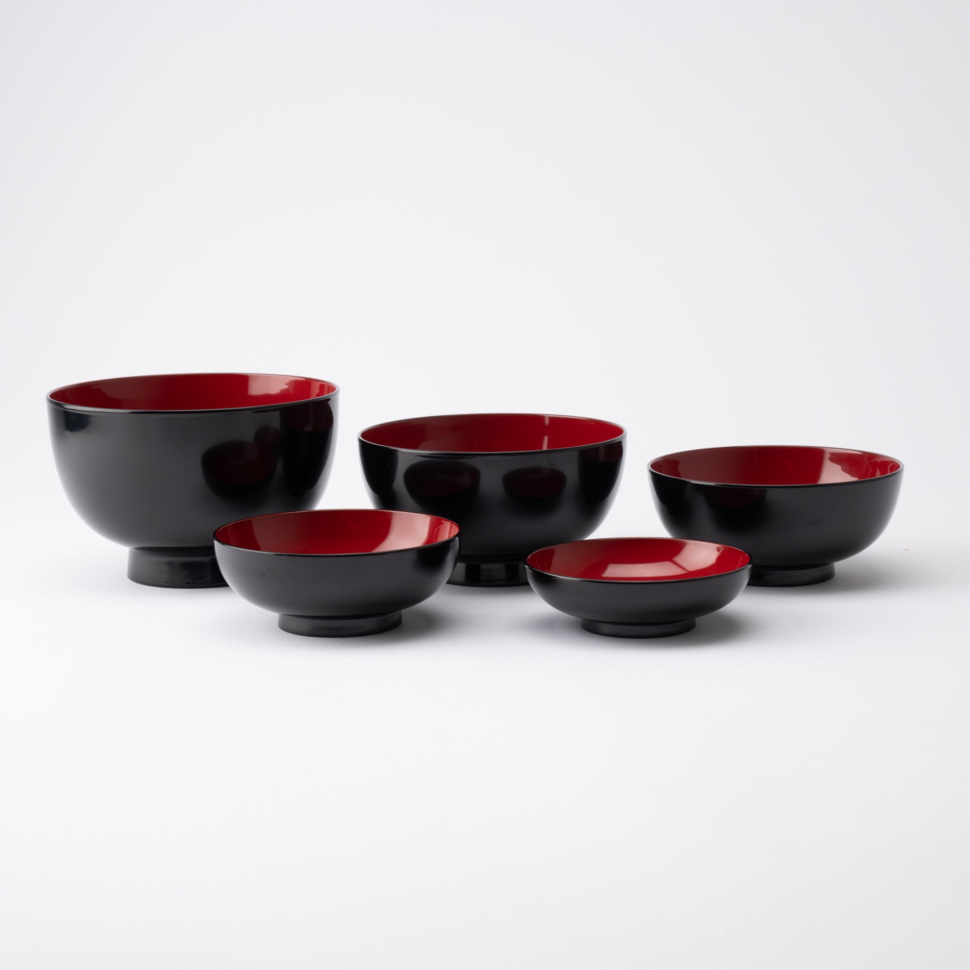 Black and Red Lacquer Yamanaka Lacquerware Oryoki Bowl Set - MUSUBI KILN - Quality Japanese Tableware and Gift